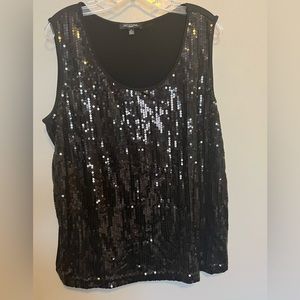 2X, Black sequined tank